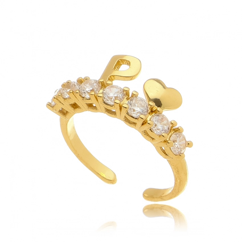 Anel Letra p Cravejado