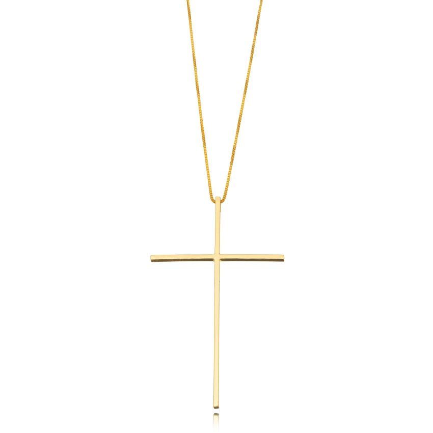 Colar Semijoia Cruz Lisa